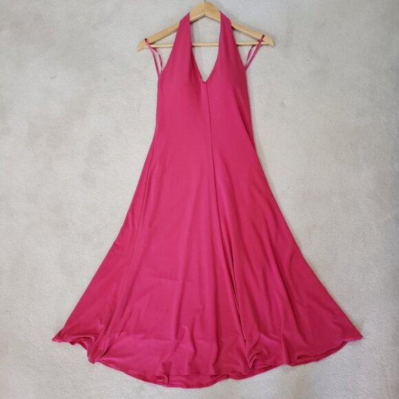 Pink magenta halter dress as new size 4, roomy Ralph Lauren . Lined. - Picture 1 of 8